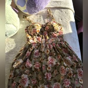 Floral Print Corset Style Dress